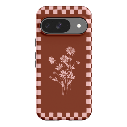 Dahlia Check Printed Phone Cases Google Pixel 9 / Armoured by Typoflora - The Dairy