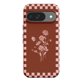 Dahlia Check Printed Phone Cases Google Pixel 9 / Armoured by Typoflora - The Dairy