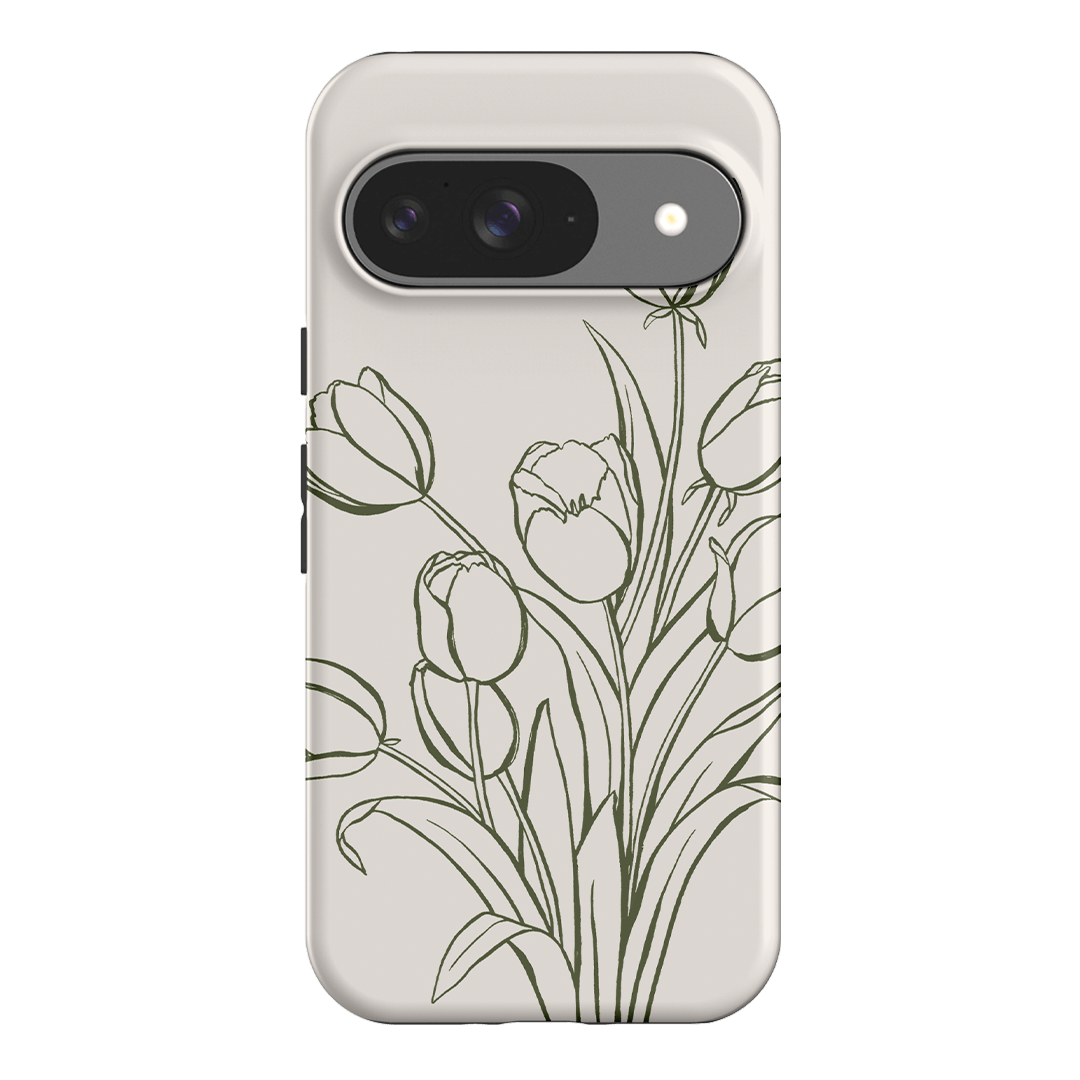 Inked Tulips Printed Phone Cases Google Pixel 9 / Armoured by Typoflora - The Dairy