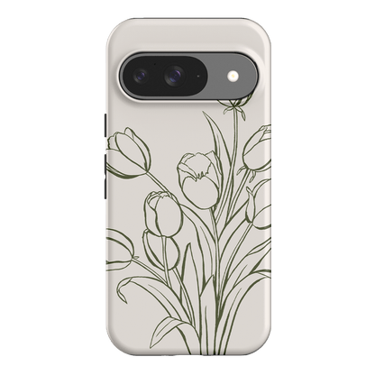 Inked Tulips Printed Phone Cases Google Pixel 9 / Armoured by Typoflora - The Dairy