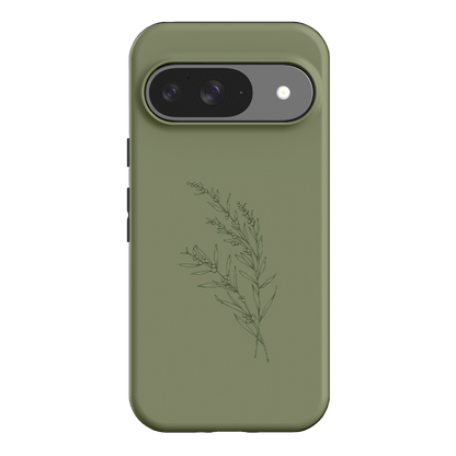 Khaki Wattle Printed Phone Cases Google Pixel 9 / Armoured by Typoflora - The Dairy