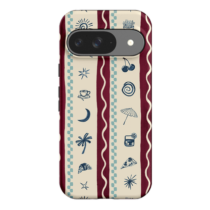 Summer Snacks Burgundy Printed Phone Cases Google Pixel 9 / Armoured by Charlie Taylor - The Dairy