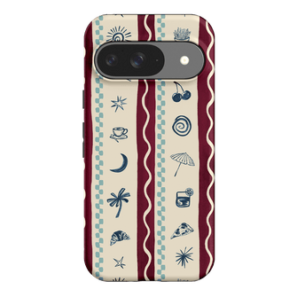 Summer Snacks Burgundy Printed Phone Cases Google Pixel 9 / Armoured by Charlie Taylor - The Dairy