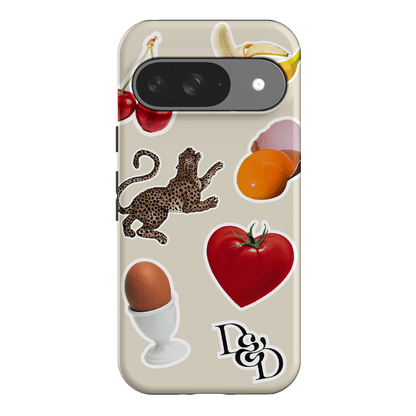 Sunday Stickers Cream Printed Phone Cases Google Pixel 9 / Armoured by Desmond & Dempsey - The Dairy