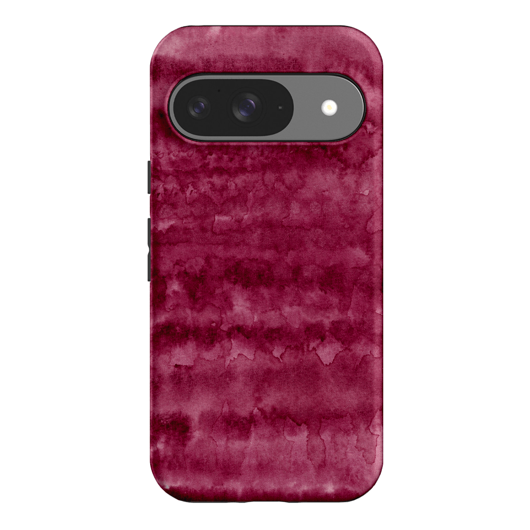 Watercolour Stripes Burgundy Printed Phone Cases Google Pixel 9 / Armoured by The Dairy - The Dairy