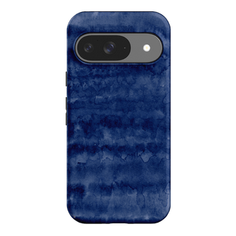 Watercolour Stripes Navy Printed Phone Cases Google Pixel 9 / Armoured by The Dairy - The Dairy