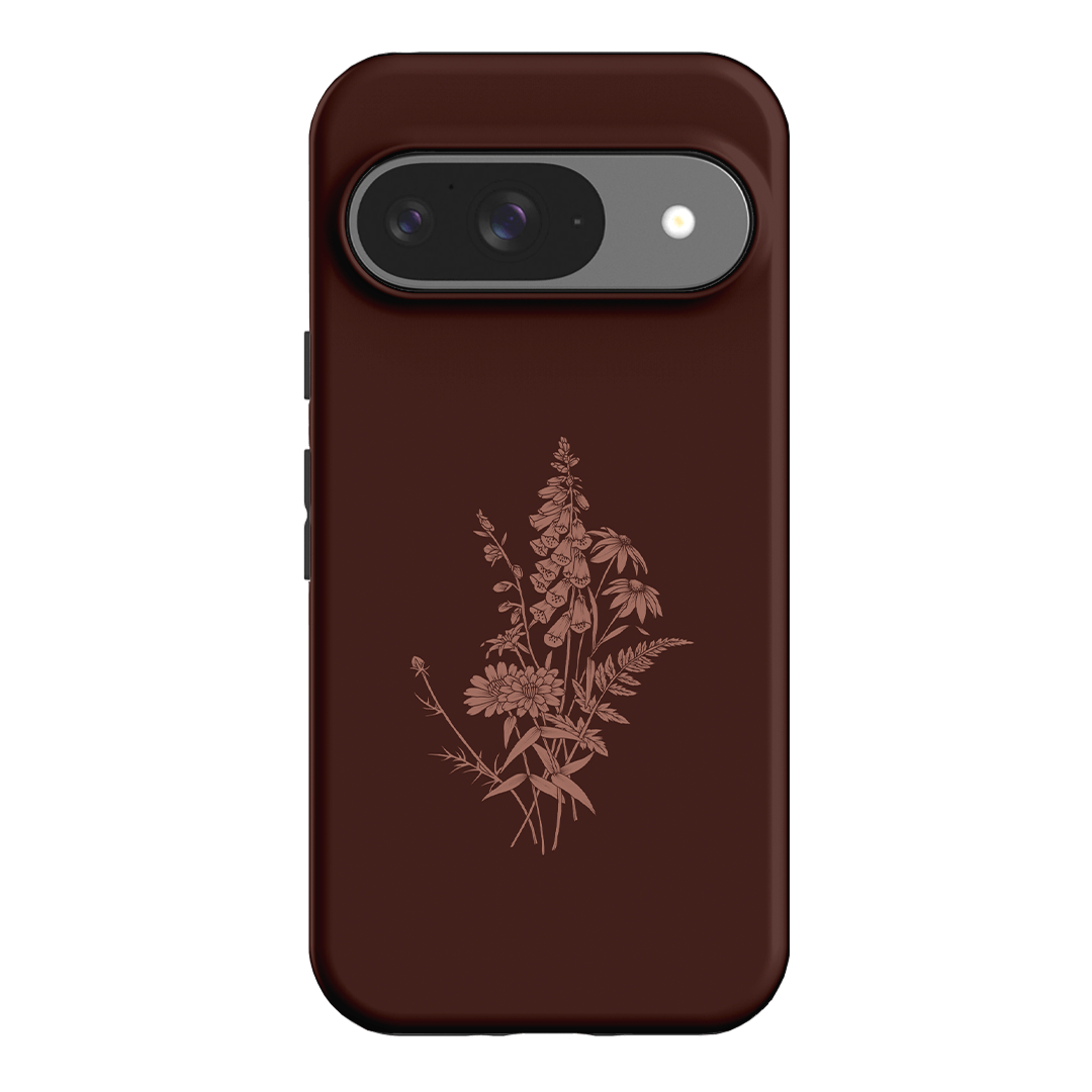 Wildflowers Mocha Printed Phone Cases Google Pixel 9 / Armoured by Typoflora - The Dairy