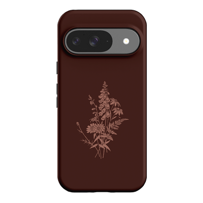 Wildflowers Mocha Printed Phone Cases Google Pixel 9 / Armoured by Typoflora - The Dairy