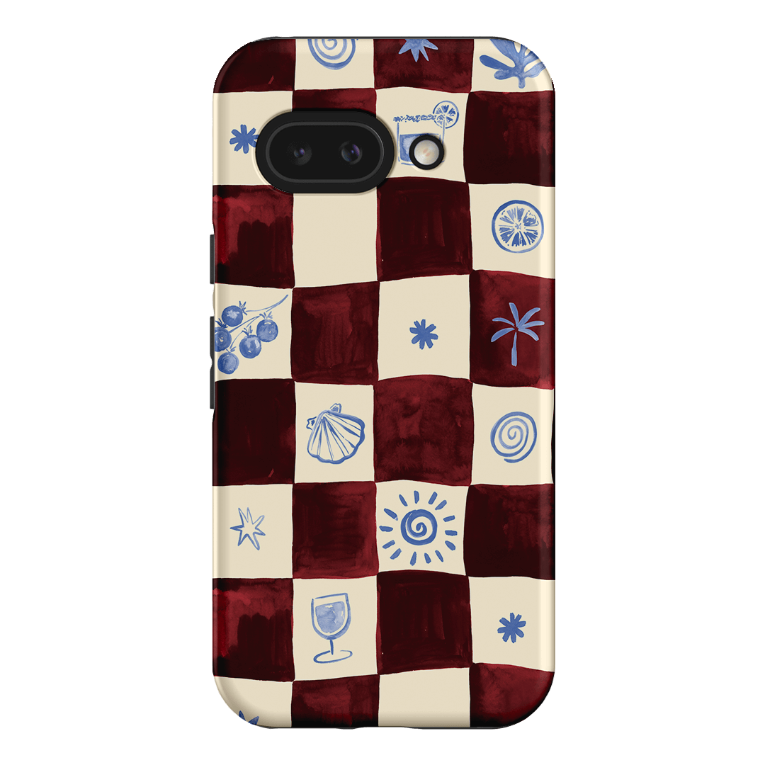 Afternoon Mezze Maroon Printed Phone Cases Google Pixel 9A / Armoured by Charlie Taylor - The Dairy