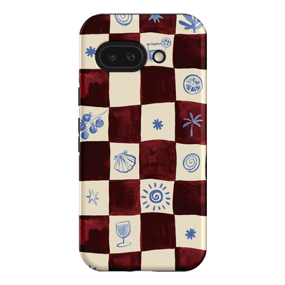 Afternoon Mezze Maroon Printed Phone Cases Google Pixel 9A / Armoured by Charlie Taylor - The Dairy