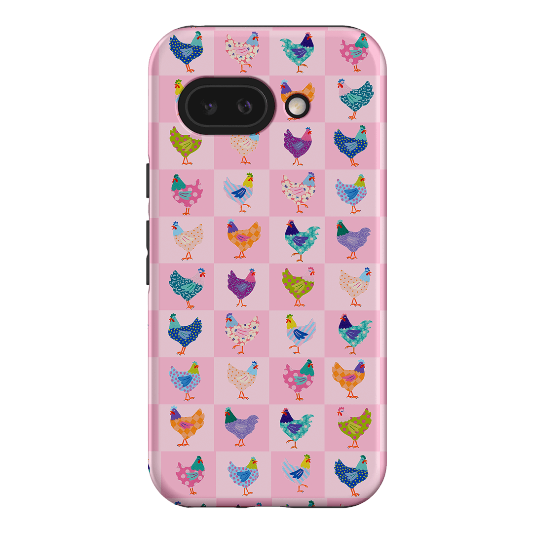 Checkered Chickens Printed Phone Cases Google Pixel 9A / Armoured by Kayla Henley - The Dairy