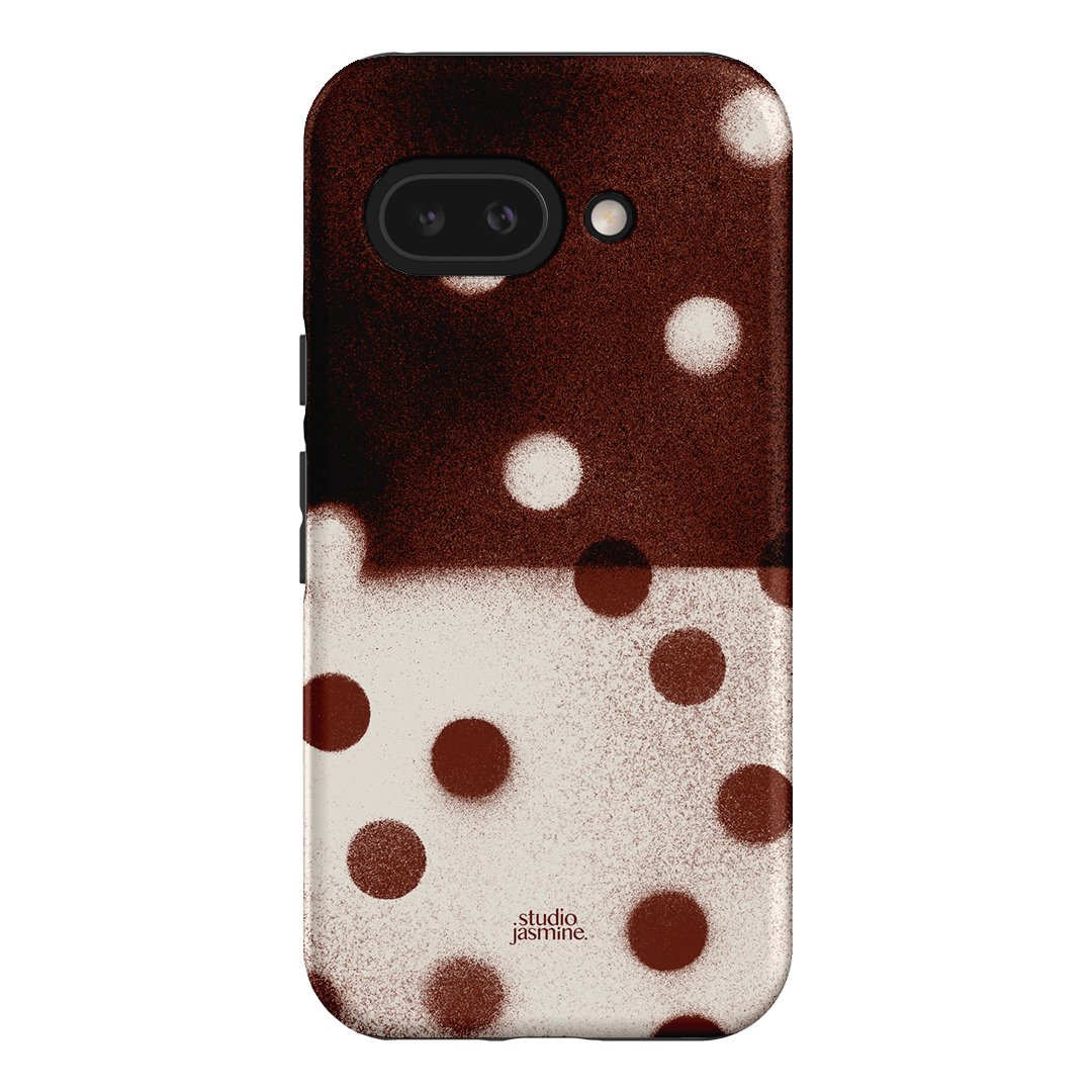 Espresso Polka Dot Printed Phone Cases Google Pixel 9A / Armoured by Jasmine Dowling - The Dairy