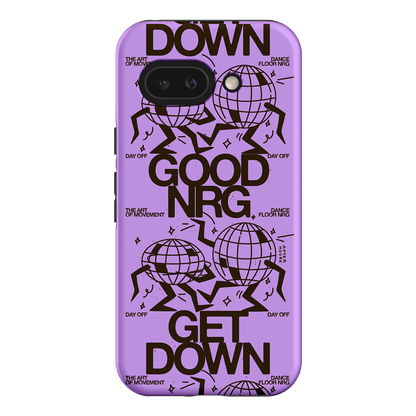 Good Energy in Purple Printed Phone Cases Google Pixel 9A / Armoured by After Hours - The Dairy