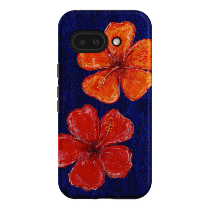 Hibiscus Flower Deep Blue Printed Phone Cases Google Pixel 9A / Armoured by BG. Studio - The Dairy