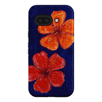 Hibiscus Flower Deep Blue Printed Phone Cases Google Pixel 9A / Armoured by BG. Studio - The Dairy