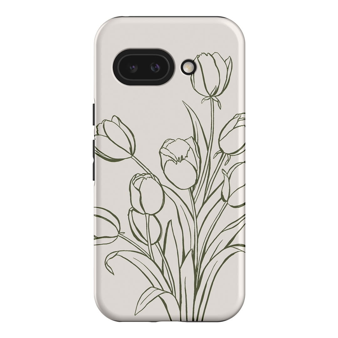 Inked Tulips Printed Phone Cases Google Pixel 9A / Armoured by Typoflora - The Dairy
