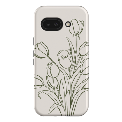 Inked Tulips Printed Phone Cases Google Pixel 9A / Armoured by Typoflora - The Dairy