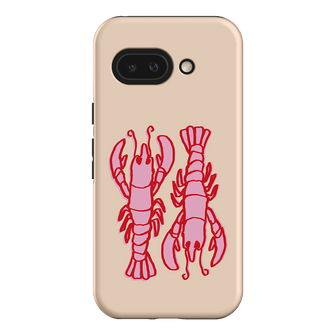 Lobster Love Peach Printed Phone Cases Google Pixel 9A / Armoured by The Dairy - The Dairy
