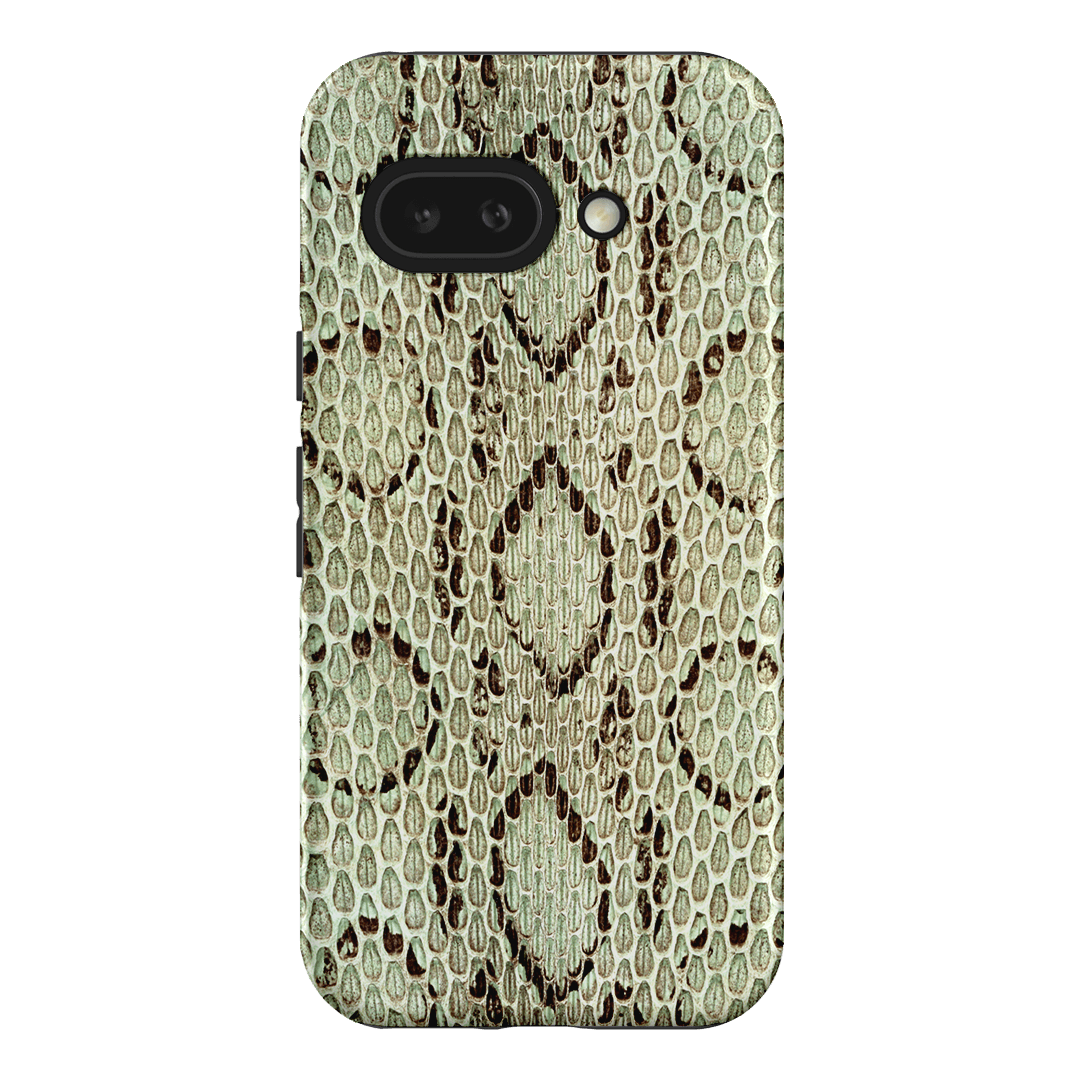 Pistachio Python Printed Phone Cases Google Pixel 9A / Armoured by The Dairy - The Dairy