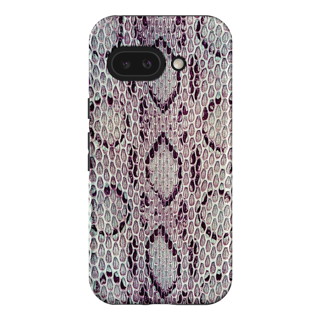 Plum Python Printed Phone Cases Google Pixel 9A / Armoured by The Dairy - The Dairy