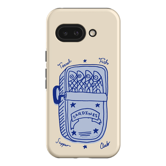Sardine Social Blue Printed Phone Cases Google Pixel 9A / Armoured by The Dairy - The Dairy