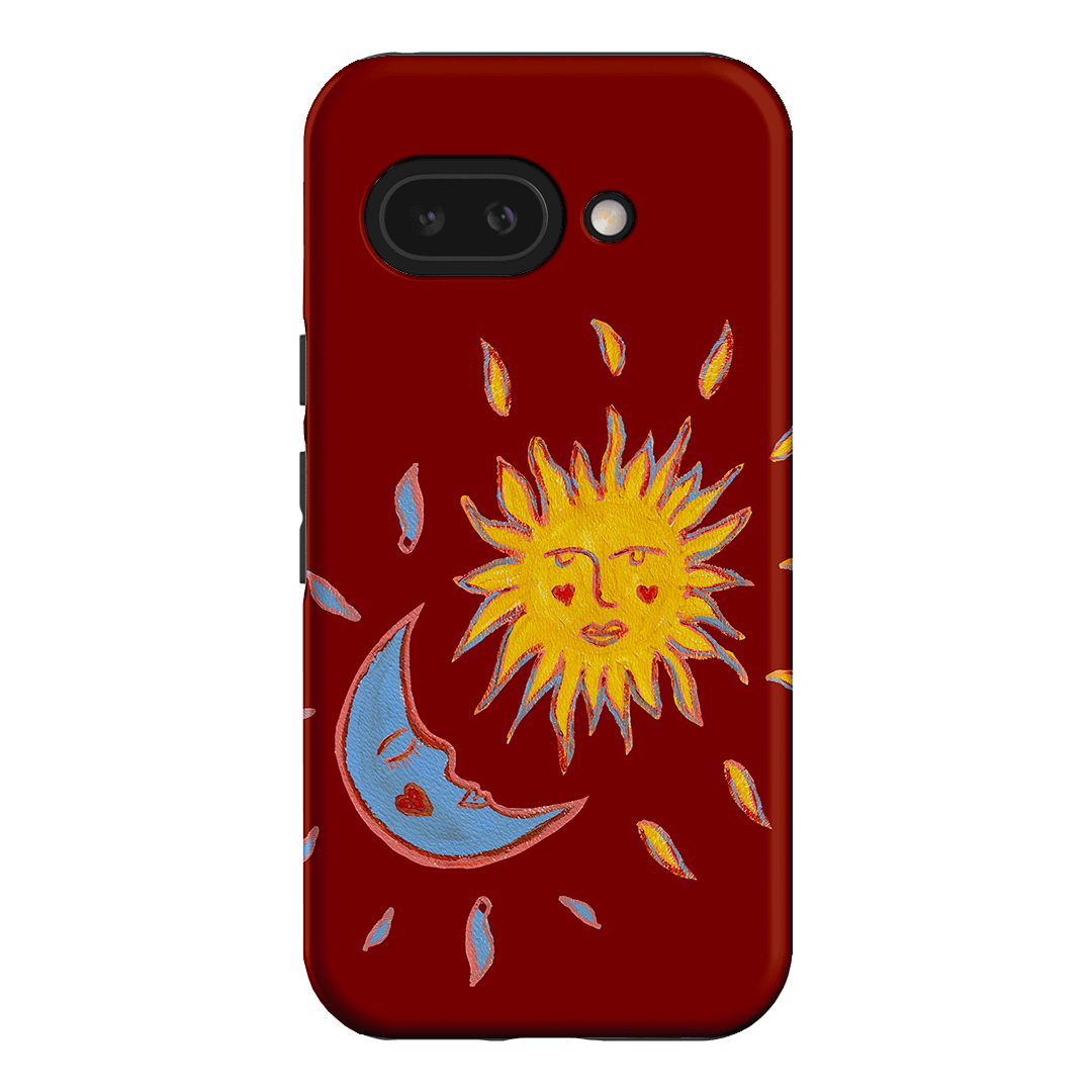 Sun & Moon Red Printed Phone Cases Google Pixel 9A / Armoured by BG. Studio - The Dairy