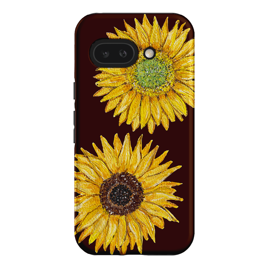Sunflower Brown Printed Phone Cases Google Pixel 9A / Armoured by BG. Studio - The Dairy