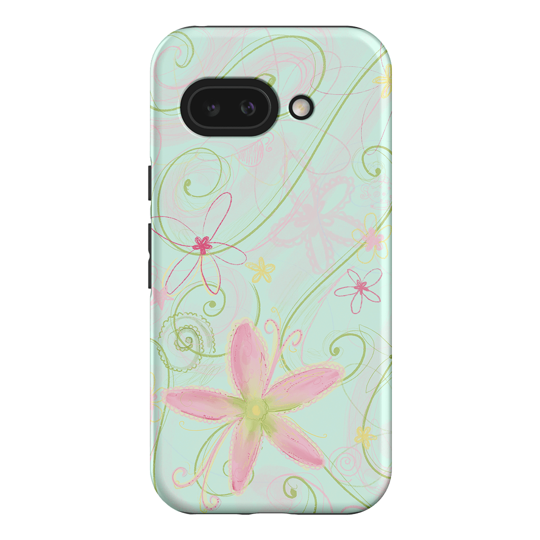 Swirl Blue Printed Phone Cases Google Pixel 9A / Armoured by Kayla Carr - The Dairy