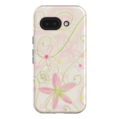 Swirl Pink Printed Phone Cases Google Pixel 9A / Armoured by Kayla Carr - The Dairy