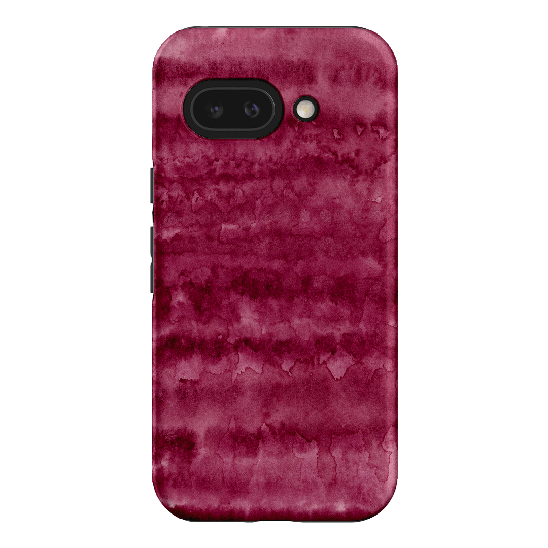 Watercolour Stripes Burgundy Printed Phone Cases Google Pixel 9A / Armoured by The Dairy - The Dairy