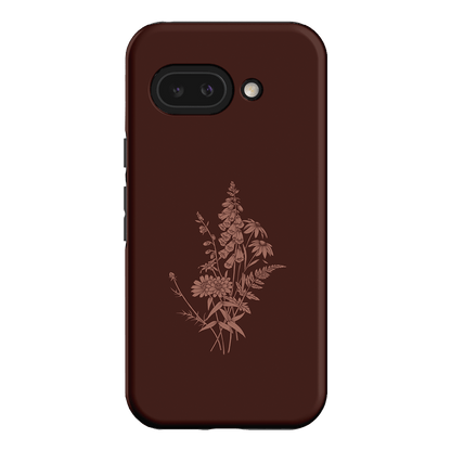 Wildflowers Mocha Printed Phone Cases Google Pixel 9A / Armoured by Typoflora - The Dairy