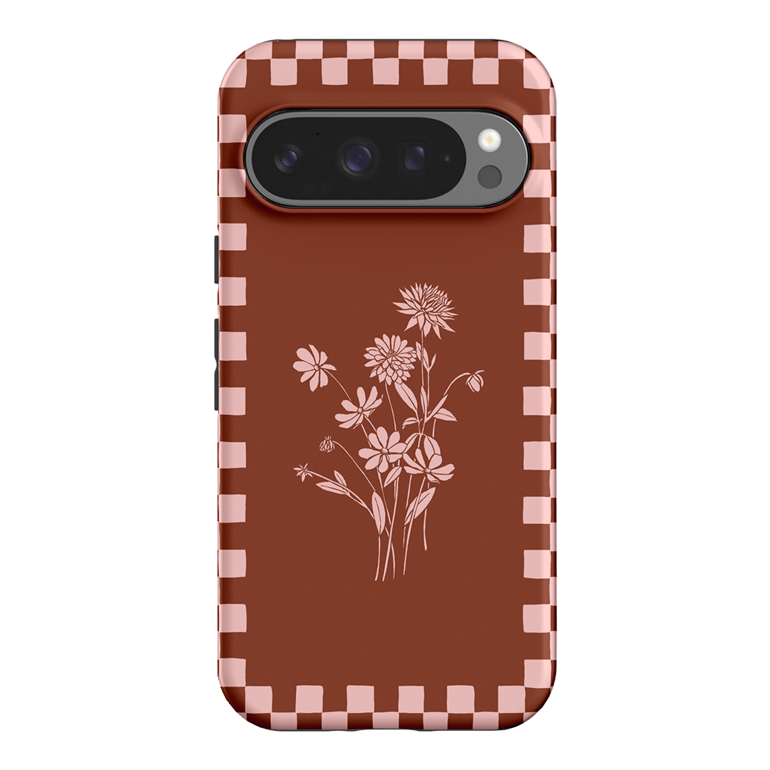 Dahlia Check Printed Phone Cases Google Pixel 9 Pro / Armoured by Typoflora - The Dairy