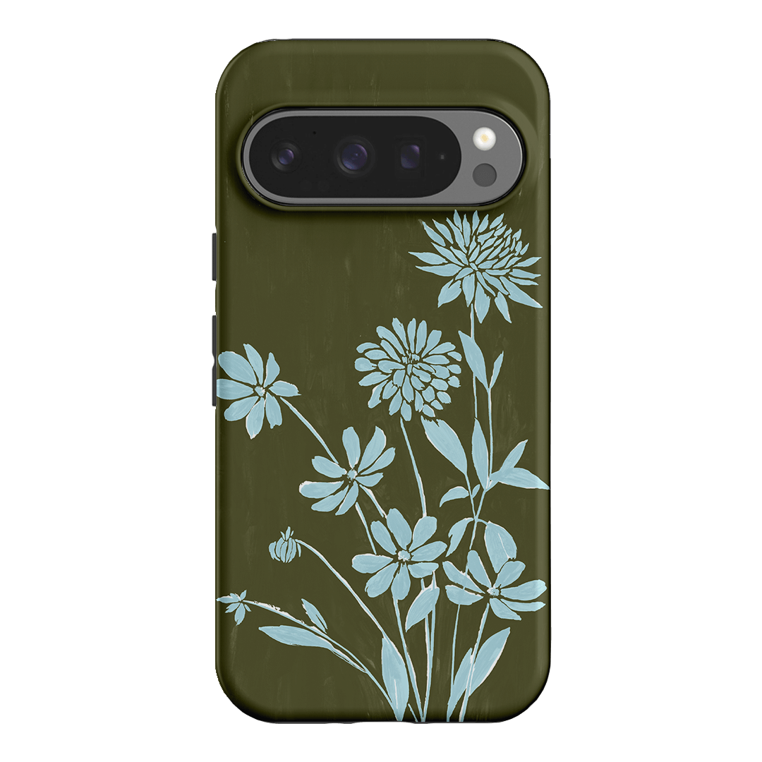 Dahlia Khaki Printed Phone Cases Google Pixel 9 Pro / Armoured by Typoflora - The Dairy
