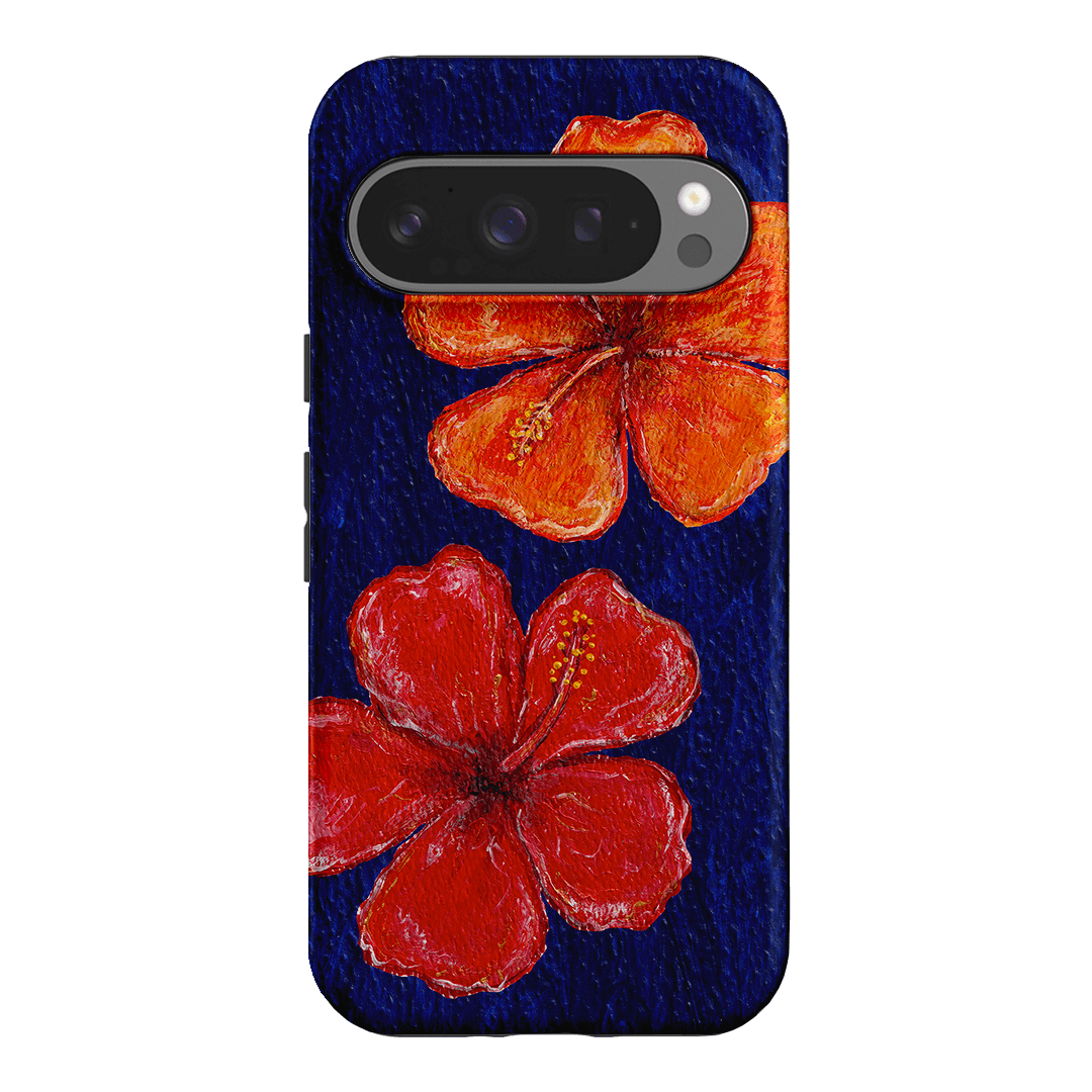 Hibiscus Flower Deep Blue Printed Phone Cases Google Pixel 9 Pro / Armoured by BG. Studio - The Dairy