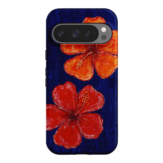 Hibiscus Flower Deep Blue Printed Phone Cases Google Pixel 9 Pro / Armoured by BG. Studio - The Dairy