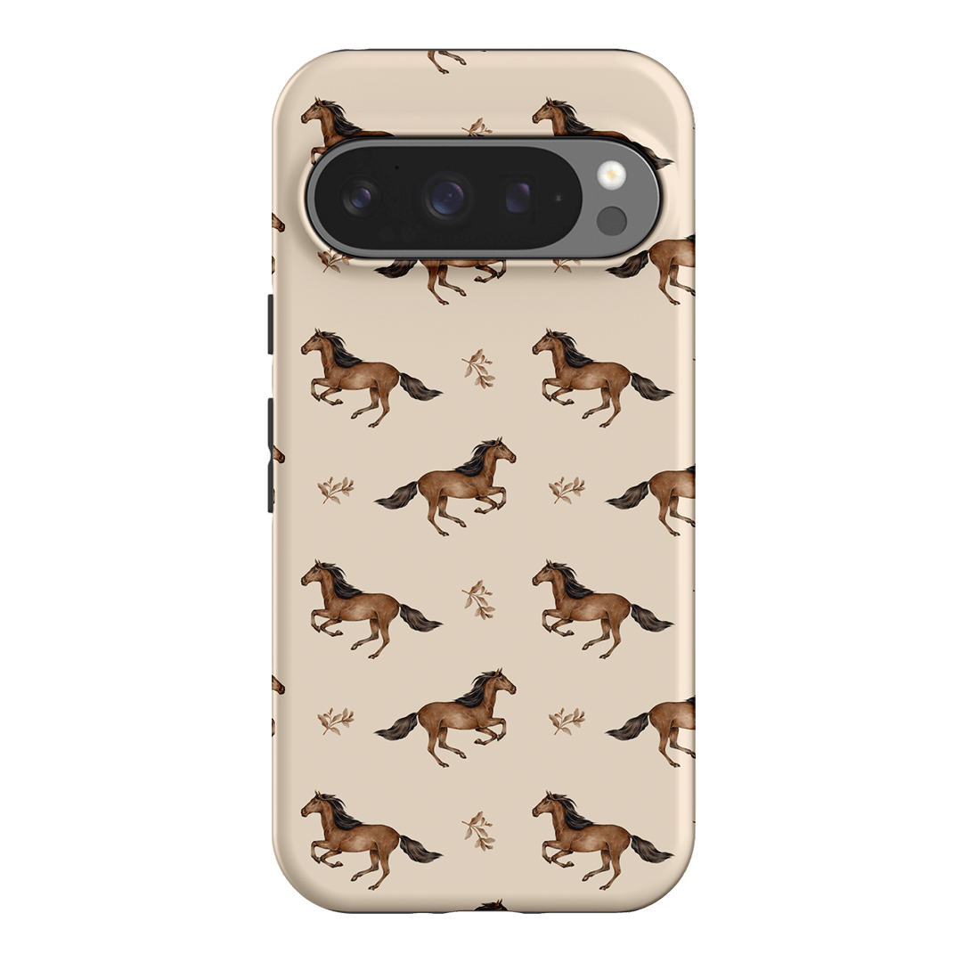 Running Horse Printed Phone Cases Google Pixel 9 Pro / Armoured by Kasiags Art - The Dairy