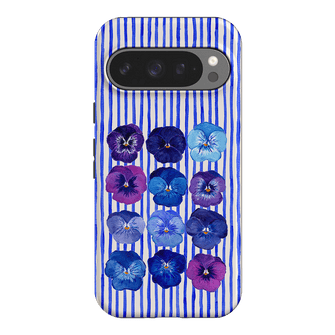Striped Pansies Printed Phone Cases Google Pixel 9 Pro / Armoured by Kayla Henley - The Dairy