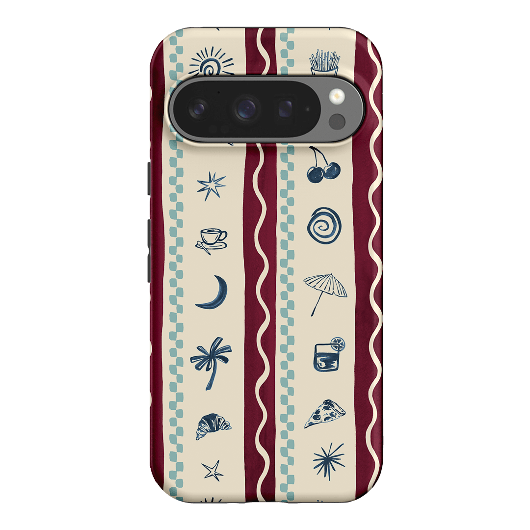Summer Snacks Burgundy Printed Phone Cases Google Pixel 9 Pro / Armoured by Charlie Taylor - The Dairy