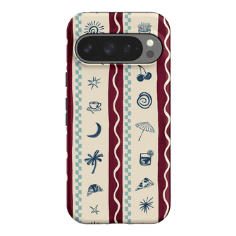 Summer Snacks Burgundy Printed Phone Cases Google Pixel 9 Pro / Armoured by Charlie Taylor - The Dairy
