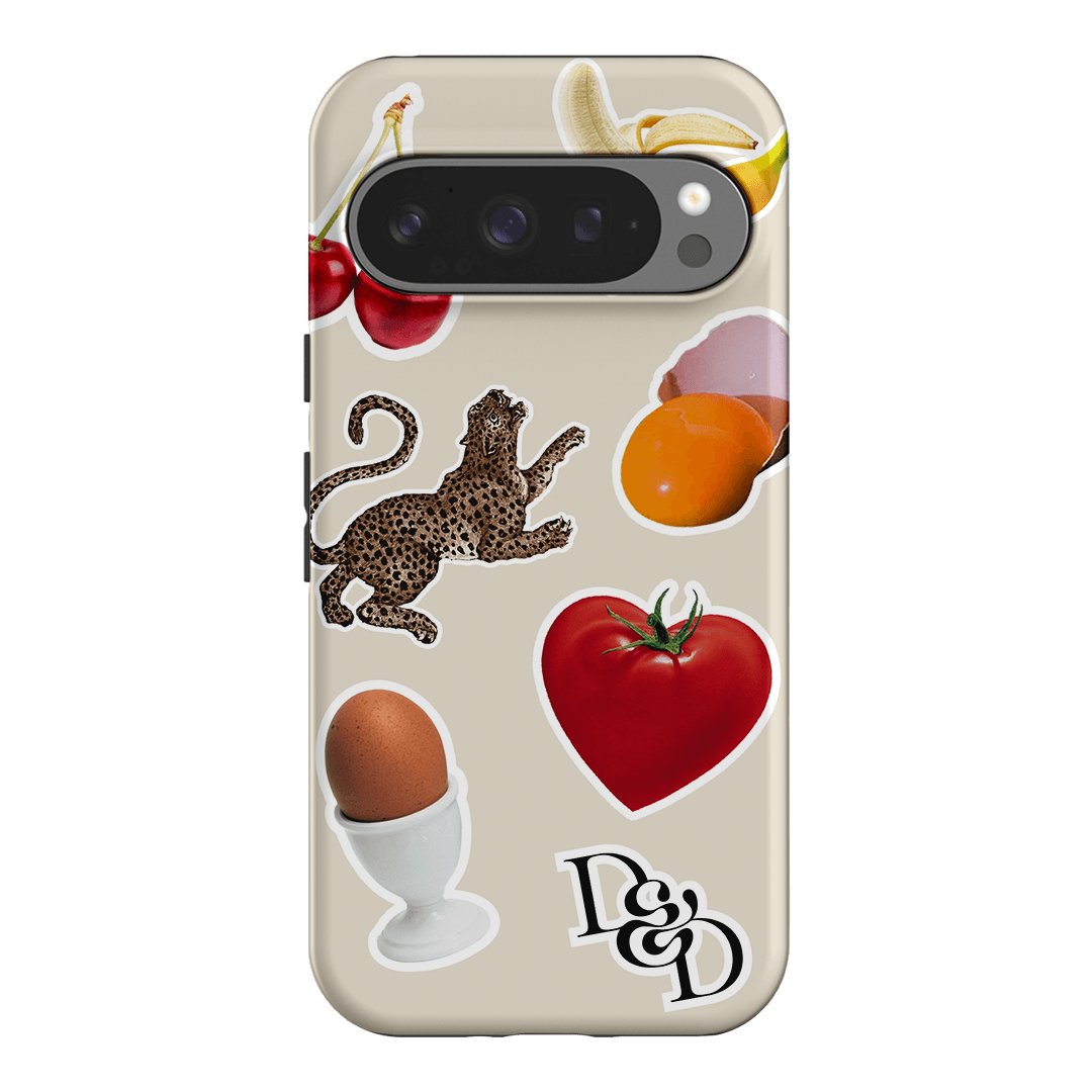 Sunday Stickers Cream Printed Phone Cases Google Pixel 9 Pro / Armoured by Desmond & Dempsey - The Dairy