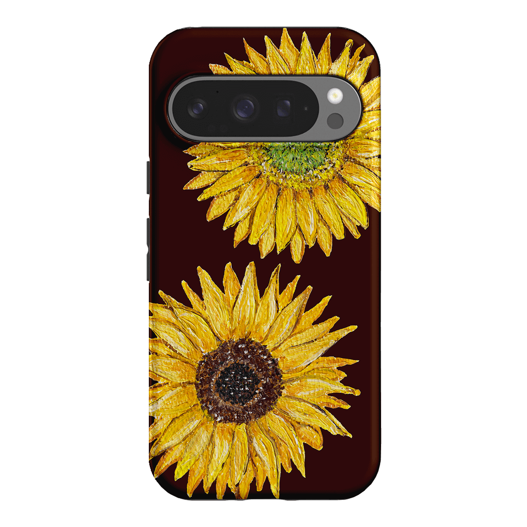 Sunflower Brown Printed Phone Cases Google Pixel 9 Pro / Armoured by BG. Studio - The Dairy