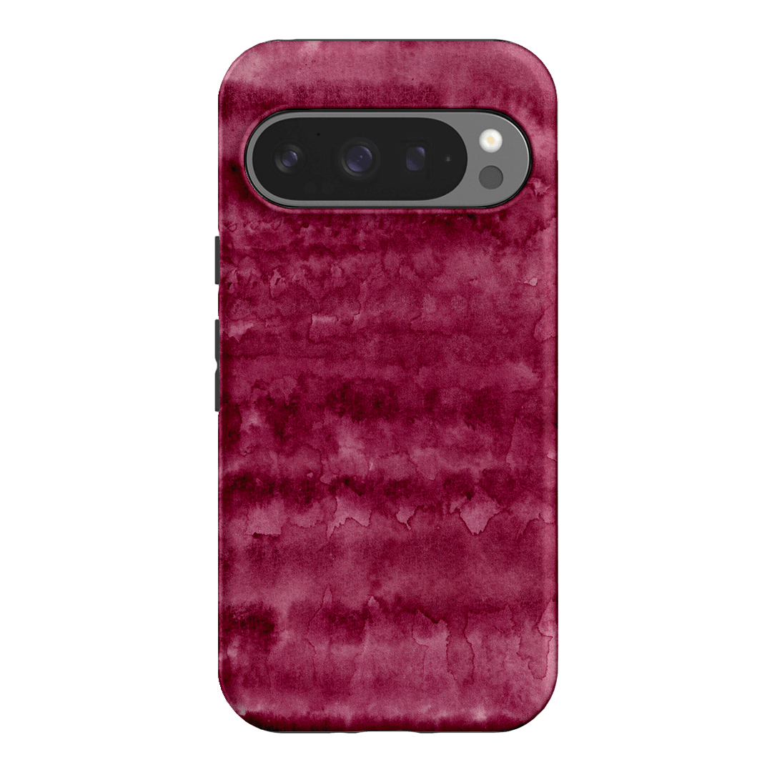 Watercolour Stripes Burgundy Printed Phone Cases Google Pixel 9 Pro / Armoured by The Dairy - The Dairy
