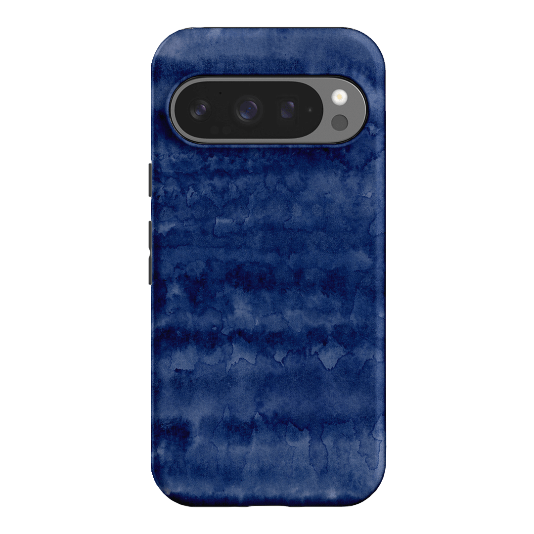 Watercolour Stripes Navy Printed Phone Cases Google Pixel 9 Pro / Armoured by The Dairy - The Dairy