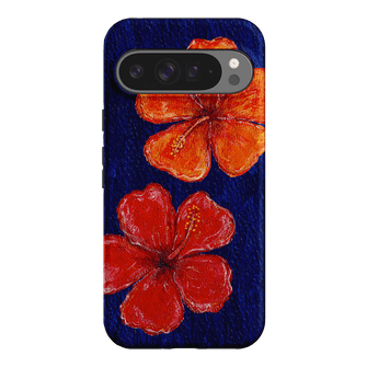 Hibiscus Flower Deep Blue Printed Phone Cases Google Pixel 9 Pro XL / Armoured by BG. Studio - The Dairy