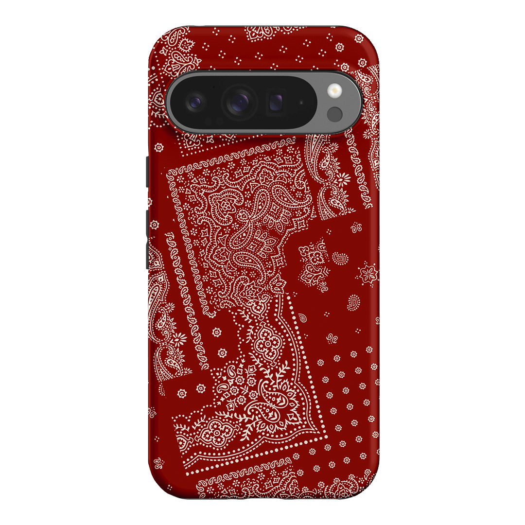Paisley Crimson Printed Phone Cases Google Pixel 9 Pro XL / Armoured by The Dairy - The Dairy