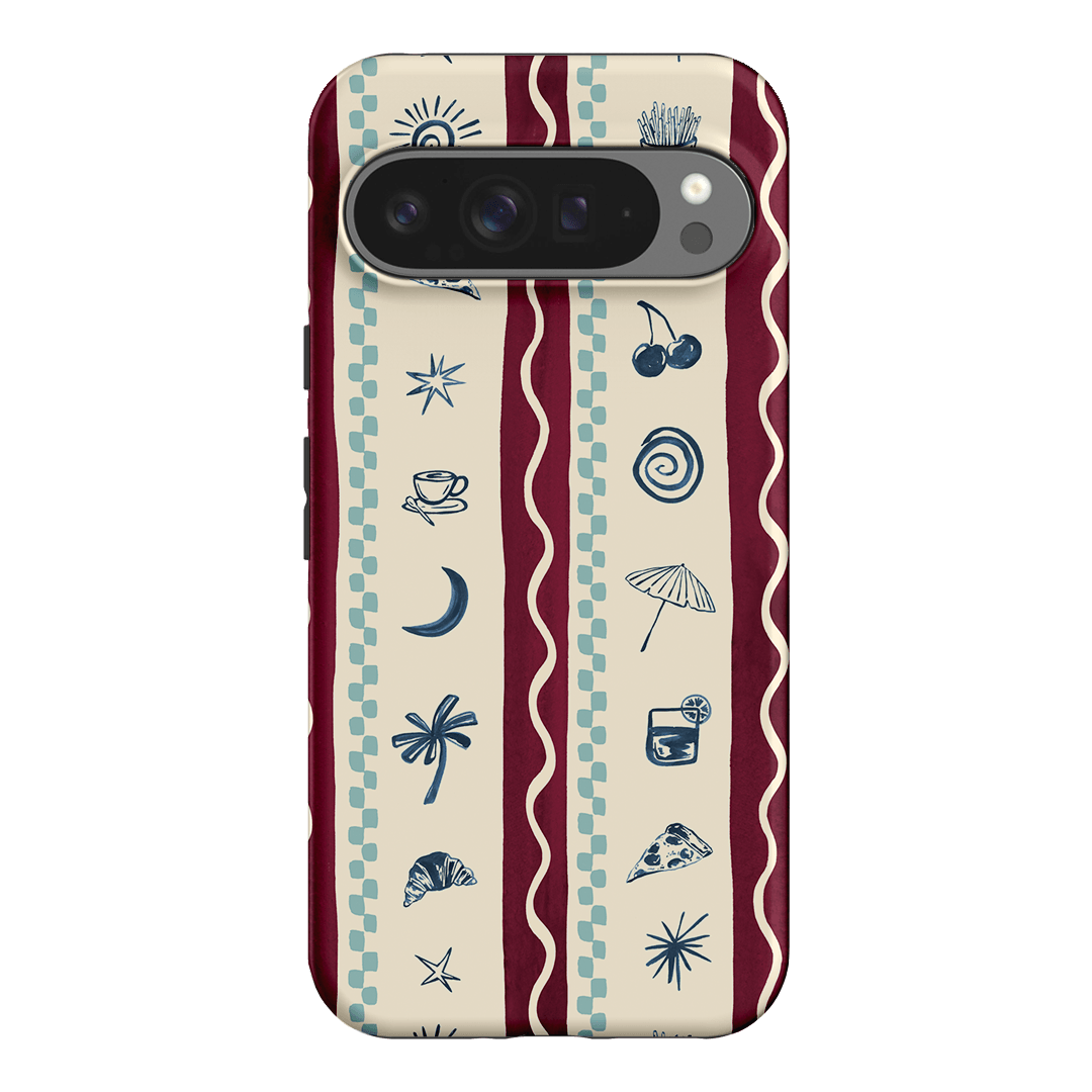 Summer Snacks Burgundy Printed Phone Cases Google Pixel 9 Pro XL / Armoured by Charlie Taylor - The Dairy