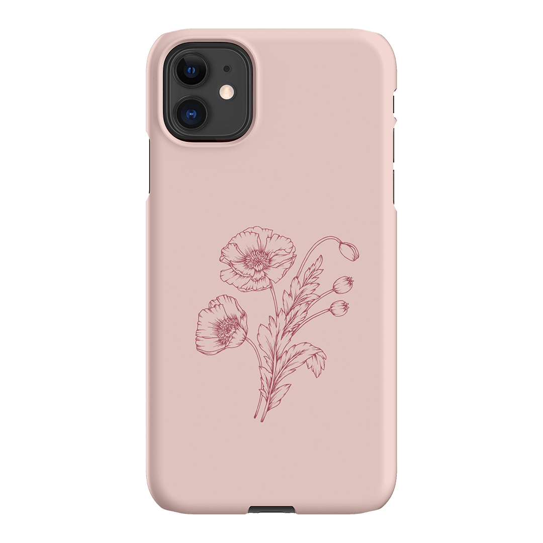 Blush Poppies Printed Phone Cases iPhone 11 / Snap by Typoflora - The Dairy