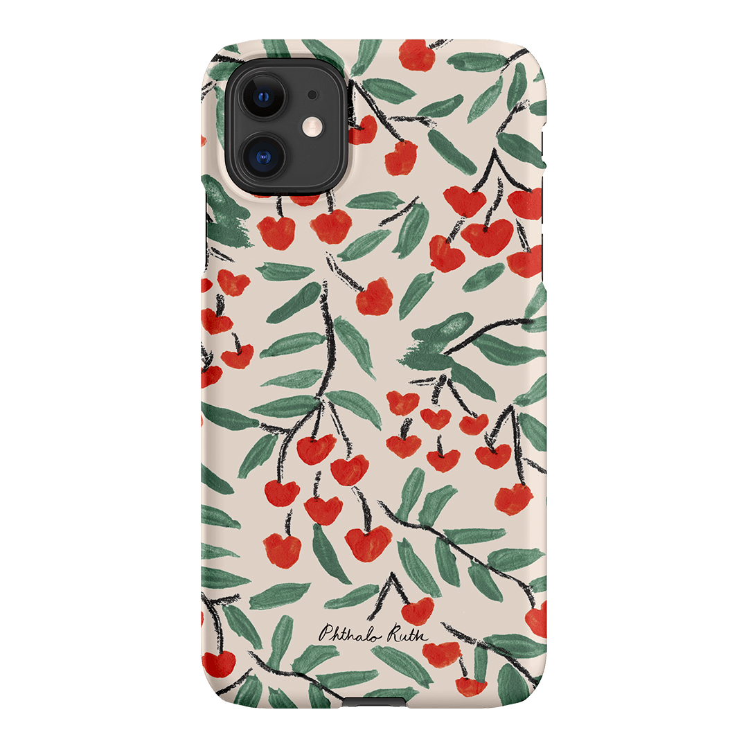 Cherry Love Printed Phone Cases iPhone 11 / Snap by Phthalo Ruth - The Dairy