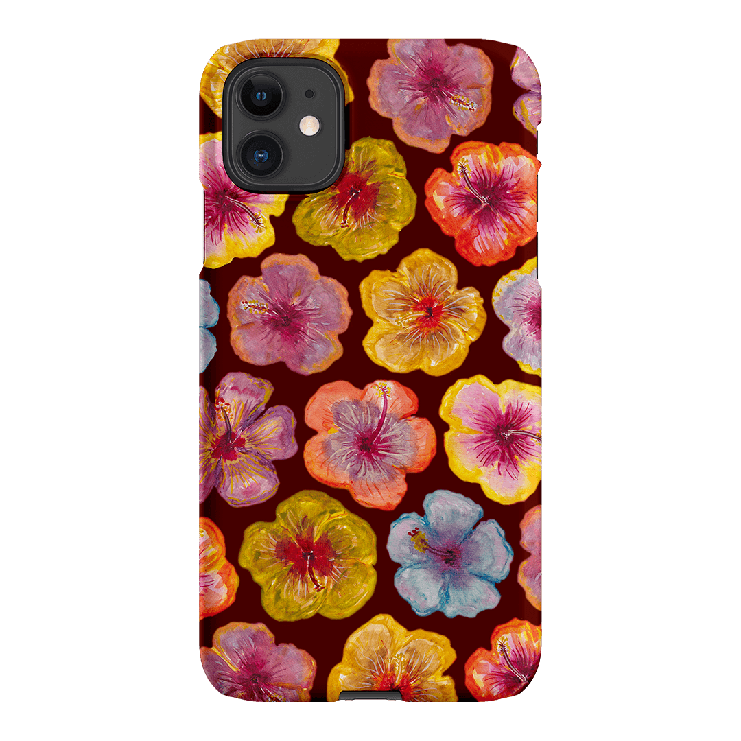 Hibiscus Holiday Rouge Printed Phone Cases iPhone 11 / Snap by BG. Studio - The Dairy