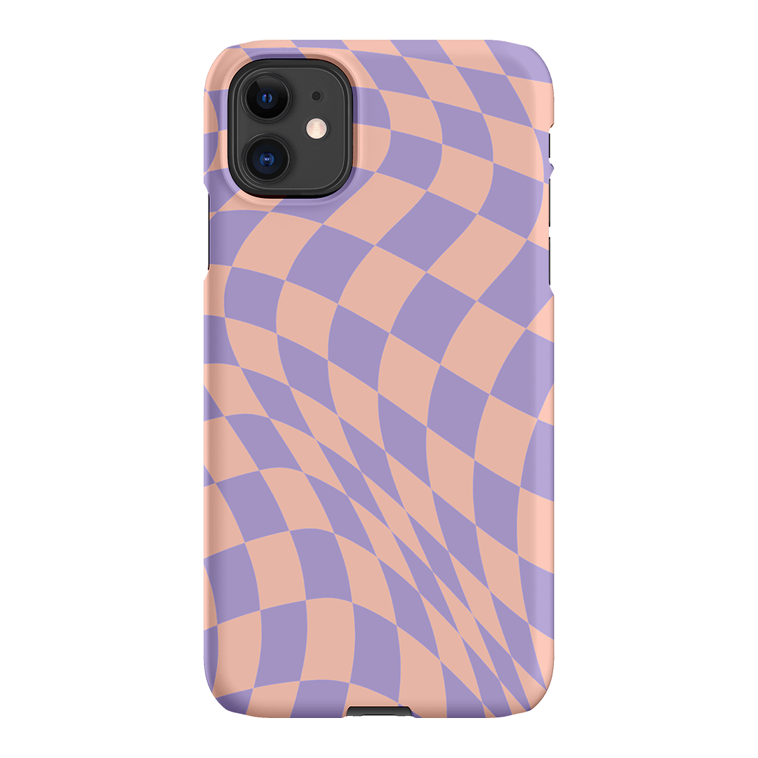 Wavy Check Lilac on Blush Matte Case Matte Phone Cases iPhone 11 / Snap by The Dairy - The Dairy